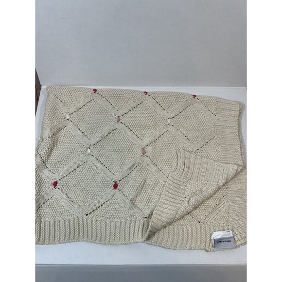 ~MADE IN INDIA~Red Pink Knitted Baby Blanket Lovey - Picture 1 of 2